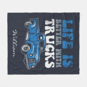 Das Leben ist besser mit Trucks Holiday Novelty Fleecedecke (Vorderseite (Horizontal))