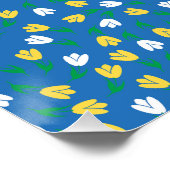 Das Leben ist besser mit Tulips - Blaues gelbes Mu Poster (Ecke)