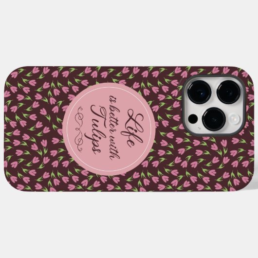 Das Leben ist besser mit Tulips - Muster Case-Mate iPhone Hülle (Rückseite (Horizontal))