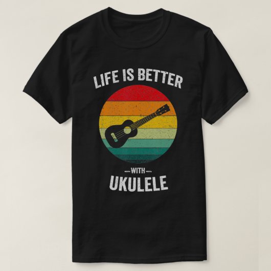 Das Leben ist besser mit Ukulele Hawaiian Ukelele T-Shirt (Design vorne)