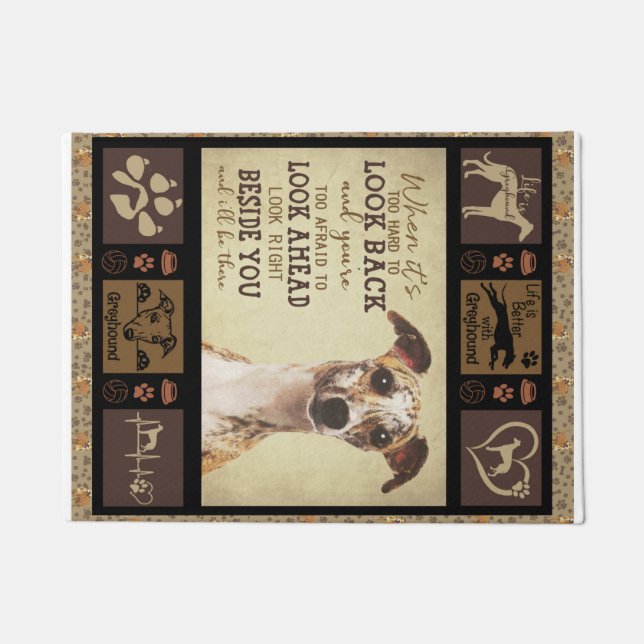 Das Leben ist besser mit Windhund Fußmatte (Vorderseite)