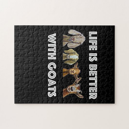 Das Leben ist besser mit Ziegen, Ziegen, Ziegen. Puzzle (Horizontal)