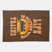 Das Leben ist besser mit Zügen - großartiger Dampf Geschirrtuch (Horizontal)