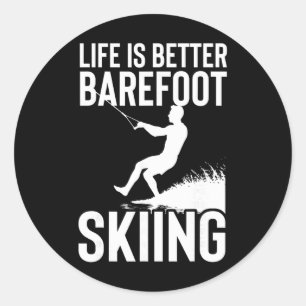 Das Leben ist besser Refoot Skiing Wassersport Ski Runder Aufkleber