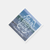 Das Leben ist besser Strand Zitat Ozean Personalis Serviette (Ecke)