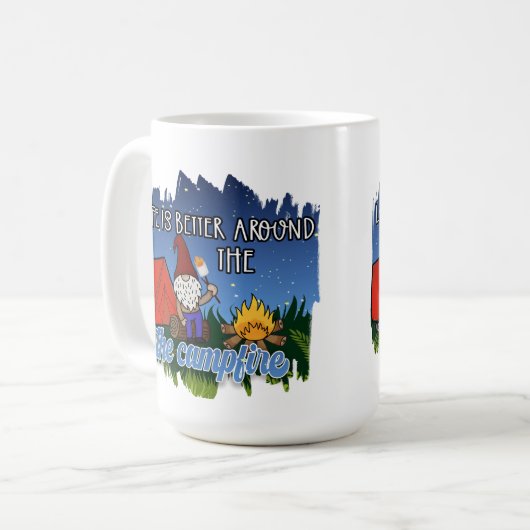 Das Leben ist besser um das Campfeuer herum Kaffeetasse (Vorderseite Links)