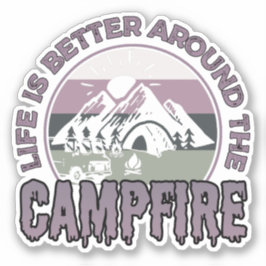 Das Leben ist besser um das Campfire Camping Gesch Aufkleber