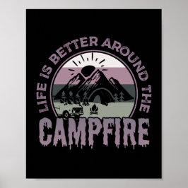 Das Leben ist besser um das Campfire Camping Gesch Poster