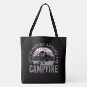 Das Leben ist besser um das Campfire Camping Gesch Tasche (Vorderseite)