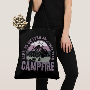 Das Leben ist besser um das Campfire Camping Gesch Tasche