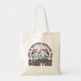 Das Leben ist besser um das Campfire Camping Gesch Tragetasche