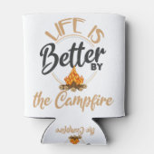 Das Leben ist besser um das Campfire Funny Wandern Dosenkühler (Rückseite)