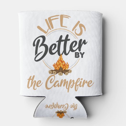 Das Leben ist besser um das Campfire Funny Wandern Dosenkühler (Rückseite)