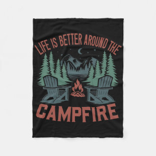 Das Leben ist besser um das Lagerfeuer herum Campi Fleecedecke