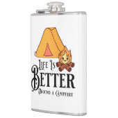 Das Leben ist besser um ein Campfeuer herum Flachmann (Links)