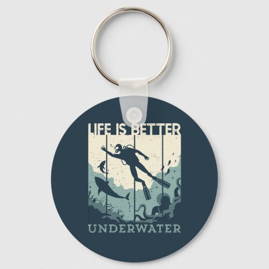 Das Leben ist besser unter Wasser Tauchen Schlüsselanhänger (Vorderseite)