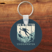 Das Leben ist besser unter Wasser Tauchen Schlüsselanhänger (Vorderseite)