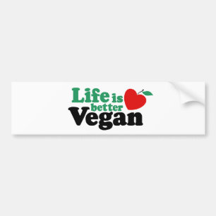 Das Leben ist besser Vegan Autoaufkleber