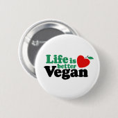 Das Leben ist besser Vegan Button (Vorne & Hinten)