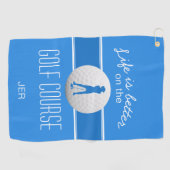 Das Leben ist besser Weiblich Golfer Mit Monogramm Golfhandtuch (Horizontal)