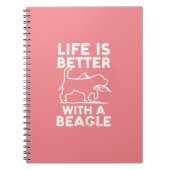 Das Leben ist besser, wenn Beagle Design Beagle ja Notizblock (Vorderseite)