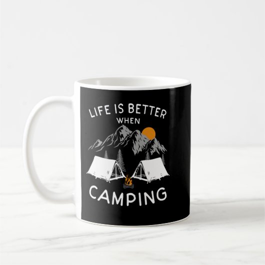 Das Leben ist besser, wenn Camping in der Natur fü Kaffeetasse (Links)