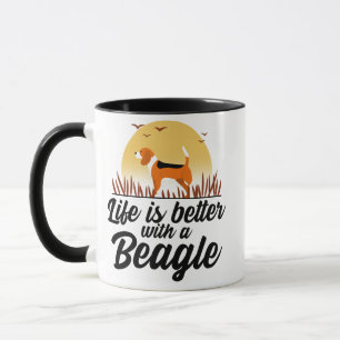 Das Leben ist besser, wenn der Beagle ein Sonnenun Tasse