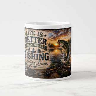 Das Leben ist besser, wenn du fischst – Bass Desig Jumbo-Tasse