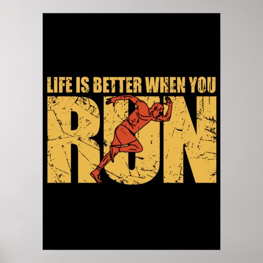 Das Leben ist besser, wenn du läufst Poster (Vorne)