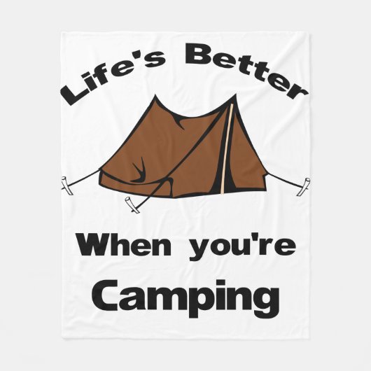 Das Leben ist besser, wenn man Camping ist Fleecedecke (Vorderseite)