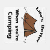 Das Leben ist besser, wenn man Camping ist Fleecedecke (Vorderseite (Horizontal))