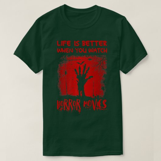 Das Leben ist besser, wenn man Horror-Filme im Hal T-Shirt (Design vorne)