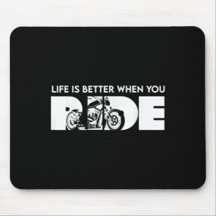 Das Leben ist besser, wenn man mit dem Fahrrad auf Mousepad