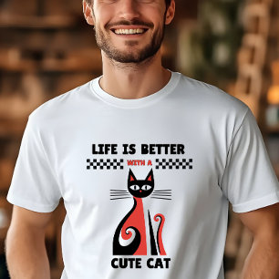 Das Leben ist besser, wenn man mit einem Cat Pet L T-Shirt