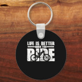 Das Leben ist besser, wenn man Mountainbike fährt Schlüsselanhänger (Vorderseite)