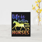 Das Leben ist besser, wenn Pferde Niedlich reiten Karte (Gelbe Blume)