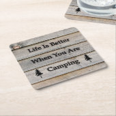 Das Leben ist besser, wenn Sie Camping sind Rechteckiger Pappuntersetzer (angewinkelt)