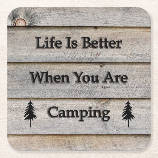 Das Leben ist besser, wenn Sie Camping sind Rechteckiger Pappuntersetzer (Vorderseite)