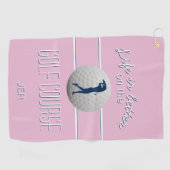 Das Leben ist besser Zitat Golf Mit Monogramm Pink Golfhandtuch (Horizontal)