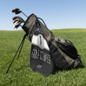 Das Leben ist besser Zitat Golf Mit Monogramm Schw Golfhandtuch (Gras)