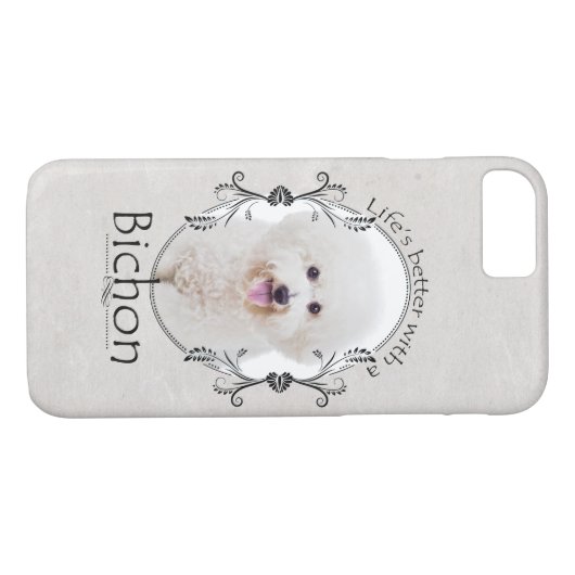 Das Leben ist besserer Bichon Smartphone Fall Case-Mate iPhone Hülle (Rückseite (Horizontal))