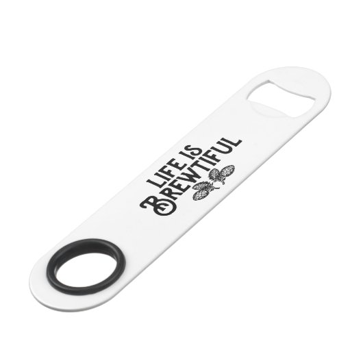 Das Leben ist braun Speed Flaschenöffner (Rückseite Schrägansicht)
