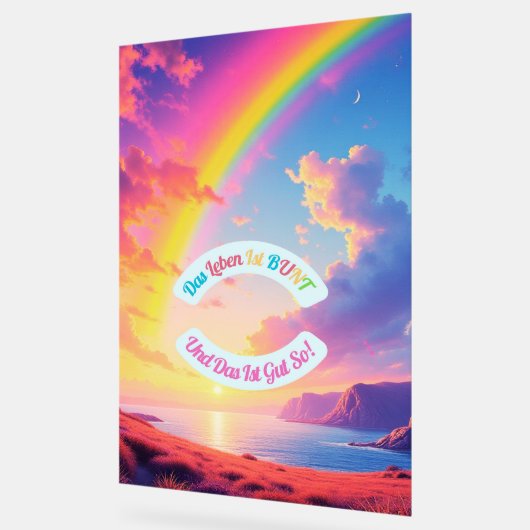 Das Leben ist BUNT Acrylschild (Winkel)