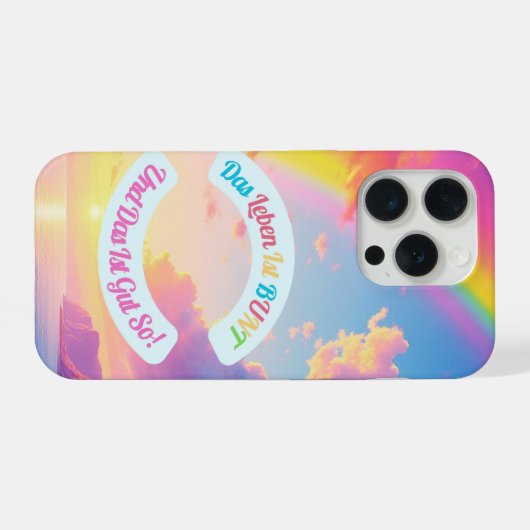Das Leben ist BUNT iPhone Hülle (Rückseite (Horizontal))