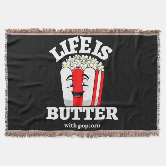 Das Leben ist Butter mit Popcorn Decke (Vorderseite)
