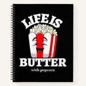 Das Leben ist Butter mit Popcorn Notizblock (Vorderseite)