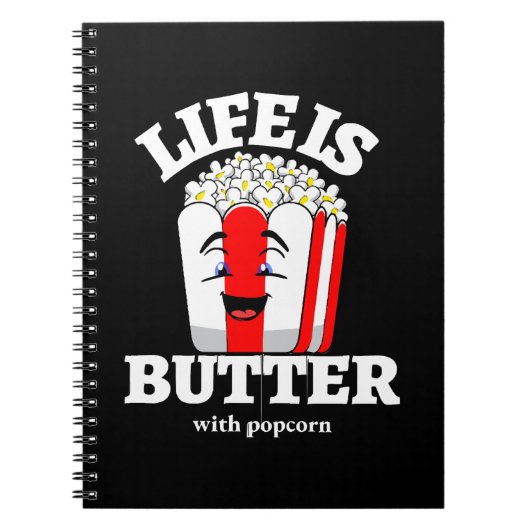 Das Leben ist Butter mit Popcorn Notizblock (Vorderseite)