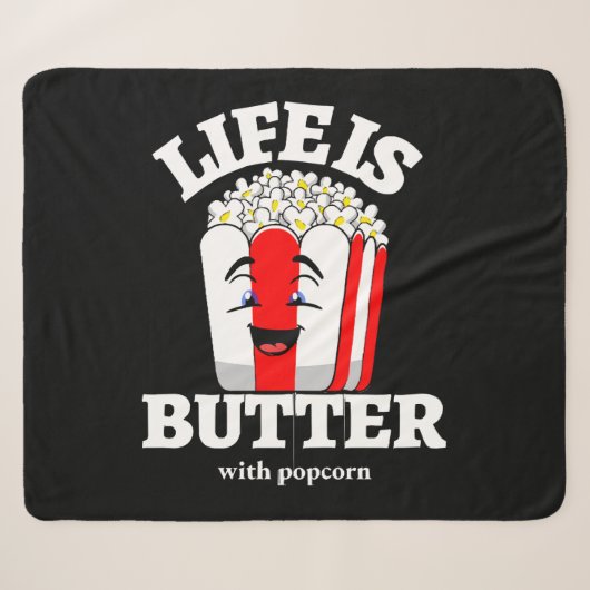 Das Leben ist Butter mit Popcorn Sherpadecke (Vorderseite (Horizontal))