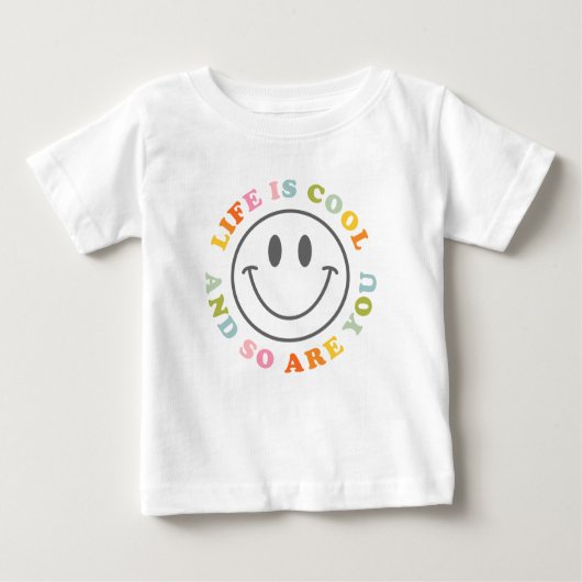 Das Leben ist Cool glücklich lächelnd Gesicht Emoj Baby T-shirt (Vorderseite)