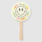 Das Leben ist Cool glücklich lächelnd Gesicht Emoj Fächer (Rückseite)